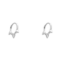 Sterling Silver Spike Huggie Earrings