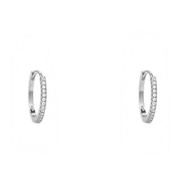 silver Cubic Zirconia Hoop Earrings