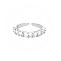 Silver CZ Adjustable Band Ring