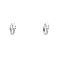 Sterling Silver CZ Huggie Earrings
