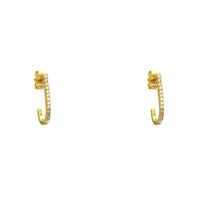 Sterling Silver Gold Plated CZ Hoop Earring
