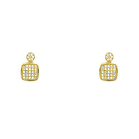 Gold Cubic Zirconia Pave Dangle Earring