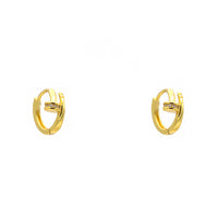 Gold Cubic Zirconia Nail Huggie Earring