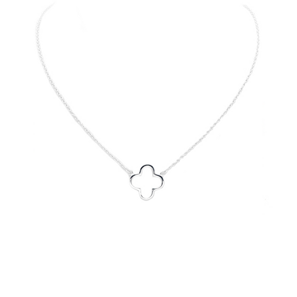 Sterling Silver Open Clover Pendant Necklace