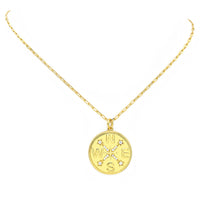 Gold Filled Cubic Zirconia Compass Pendant Necklace