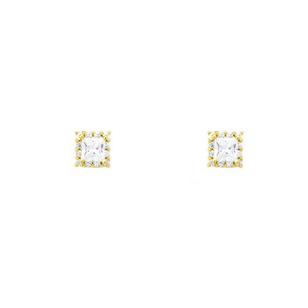 sterling silver gold cz stud