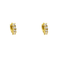 Sterling Silver Gold Plated CZ Huggie Earring