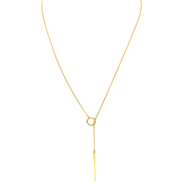 Sterling Silver Gold Plated Lariat Necklace