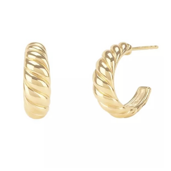 Gold Textured Stud Earrings