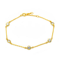 Sterling Silver Gold Plated Cubic Zirconia Bracelet