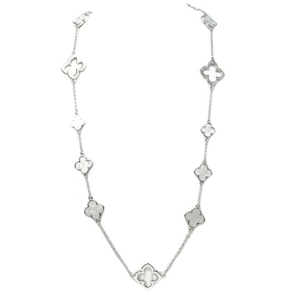 silver clover necklace