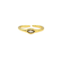Gold Cubic Zirconia Teardrop Adjustable Band Ring