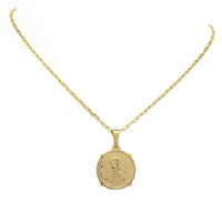 Gold Coin Pendant Chain Necklace