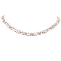 Rose Gold CZ Baguette Necklace