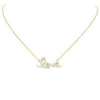 Sterling Silver Cz Love Pendant Necklace