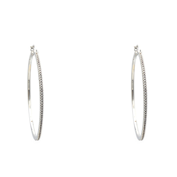 Silver Cubic Zirconia Hoop Earrings