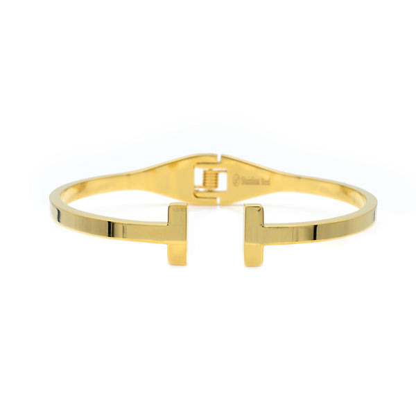 Gold Stainless Steel Open Cuff Bracelet