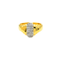 Gold Cubic Zirconia Pave Adjustable Ring
