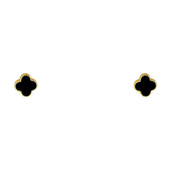 Sterling Silver Gold Plated Clover Stud Earring