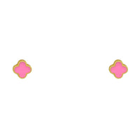 Sterling Silver Gold Plated Clover Stud Earring