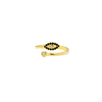 Gold Cubic Zirconia Adjustable Evil Eye Ring