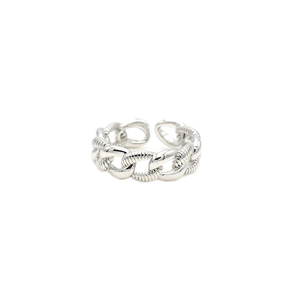 Silver Link Chain Band Ring
