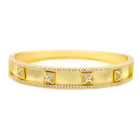 Gold Cubic Zirconia Spike Bangle Bracelet