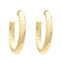 Gold Filled Twisted Rope Hoop Earrings
