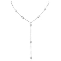 silver Gold Cubic Zirconia lariat Necklace