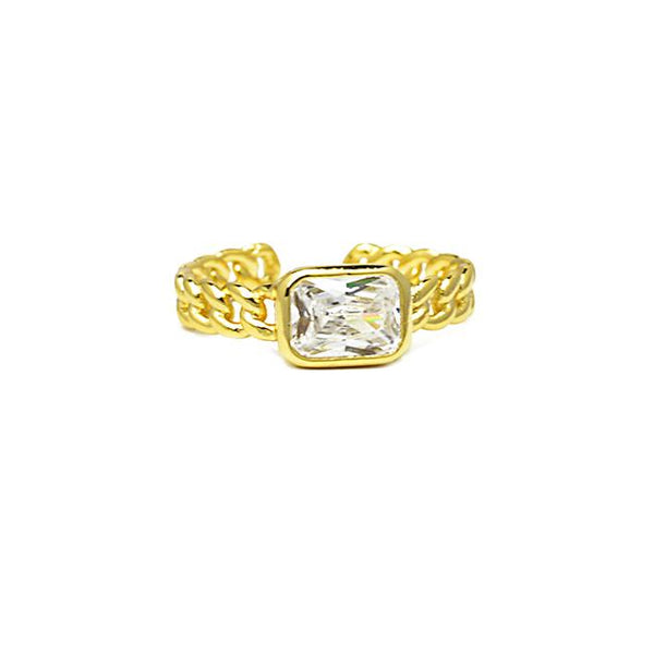 gold cz adjustable ring
