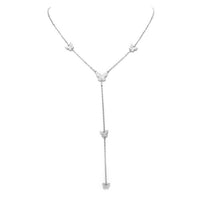 silver cz butterfly lariat necklace