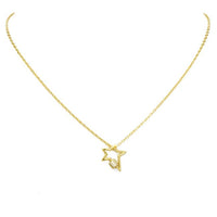 Gold Cubic Zirconia Star Necklace