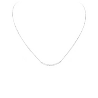 Sterling Silver CZ Bar Pendant Necklace