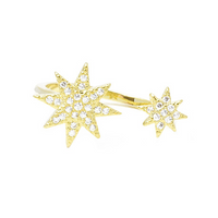 gold plated cz star ring