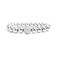 silver cz beaded bracelet 