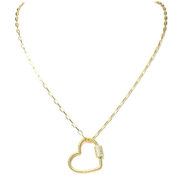 gold filled cz heart necklace