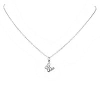silver cz butterfly necklace