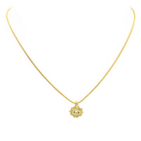 Gold Filled Cubic Zirconia Evil Eye Pendant Necklace