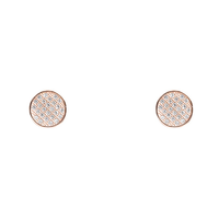 Rose Gold Cubic Zirconia Pave Post Earrings