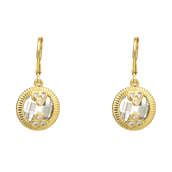 Gold Cubic Zirconia Dangle Earrings