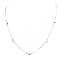 Silver Diamond by the Yard CZ Stations Necklace
