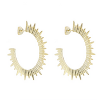Gold Spike Hoop Earring