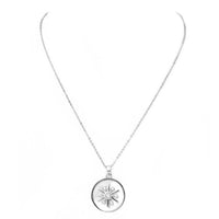 silver cz starburst necklace