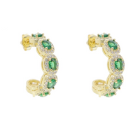 Gold CZ Stud Earrings